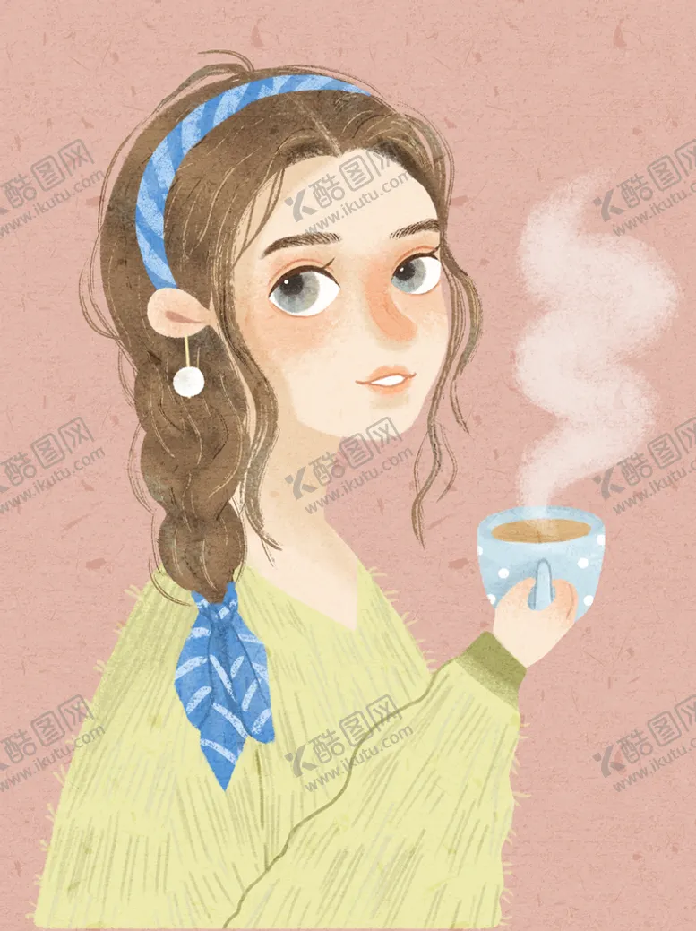 编号：90267510050126231439【酷图网】源文件下载-卡通美女咖啡艺术挂画装饰画