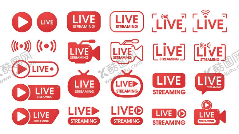 编号：50067909221022376247【酷图网】源文件下载-多样直播主题图标集合