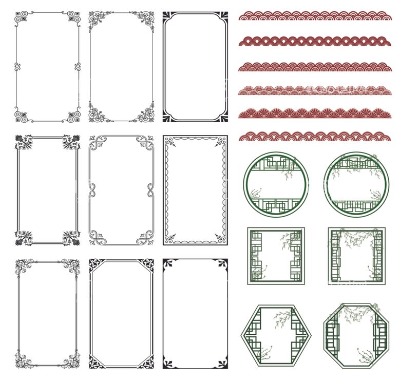编号：54244112072210008967【酷图网】源文件下载-花纹边框