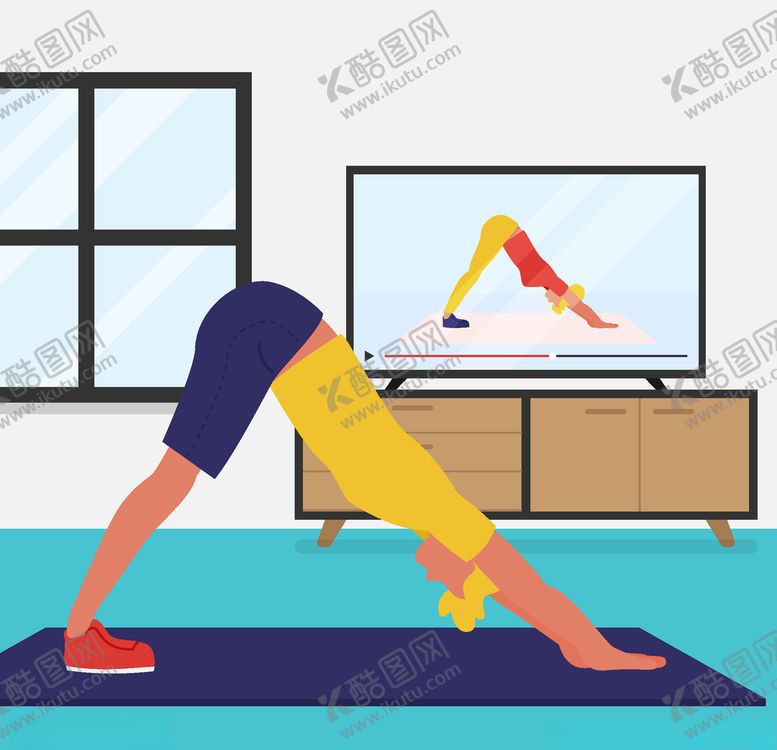 编号：23890510302005022202【酷图网】源文件下载-矢量瑜伽人物