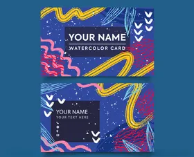 多彩抽象风格名片设计