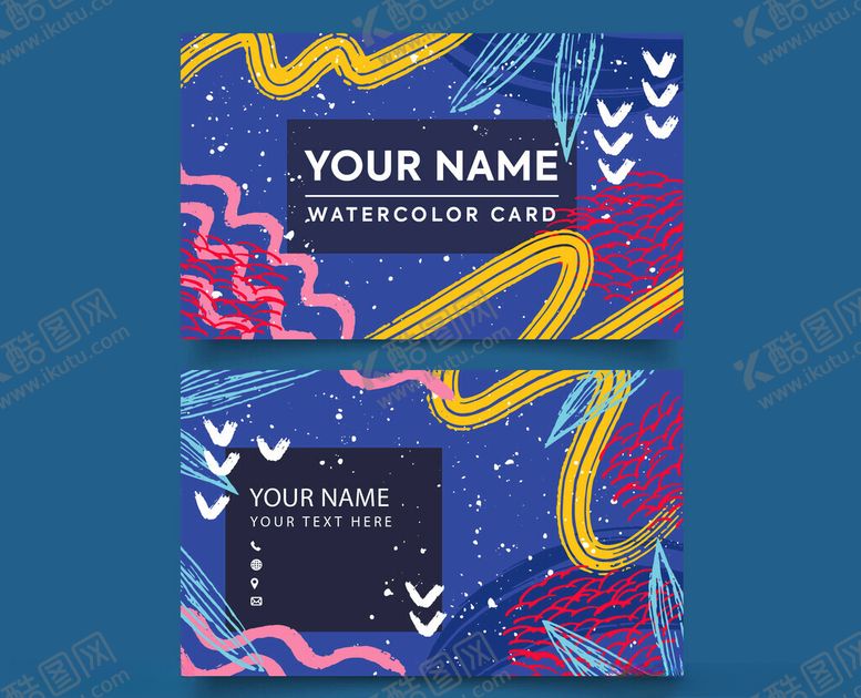 编号：77515911151223066240【酷图网】源文件下载-多彩抽象风格名片设计