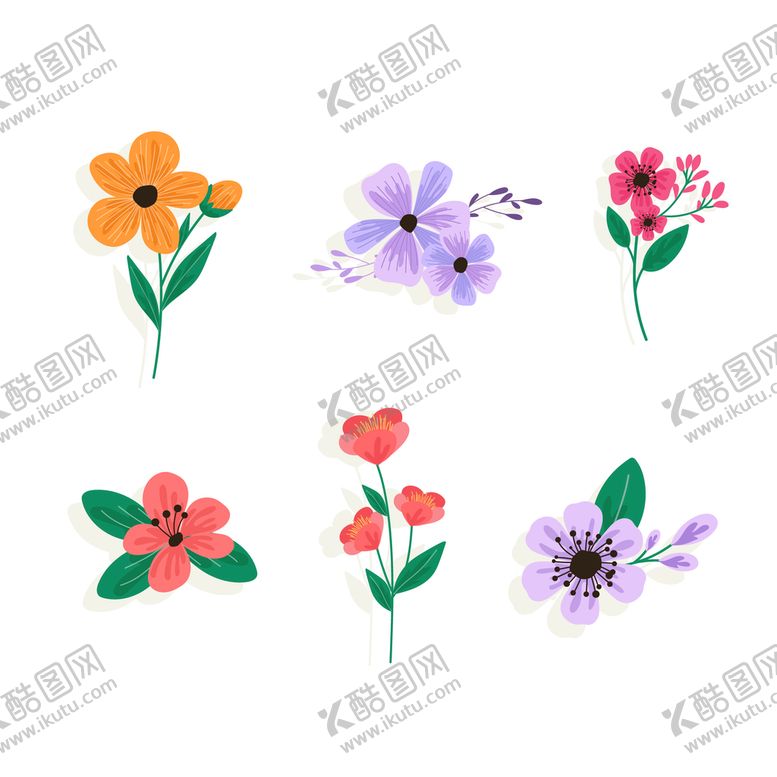 编号：52693709271045307360【酷图网】源文件下载-各种花朵手绘