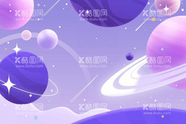 编号：80725409230109314139【酷图网】源文件下载-矢量渐变星球背景