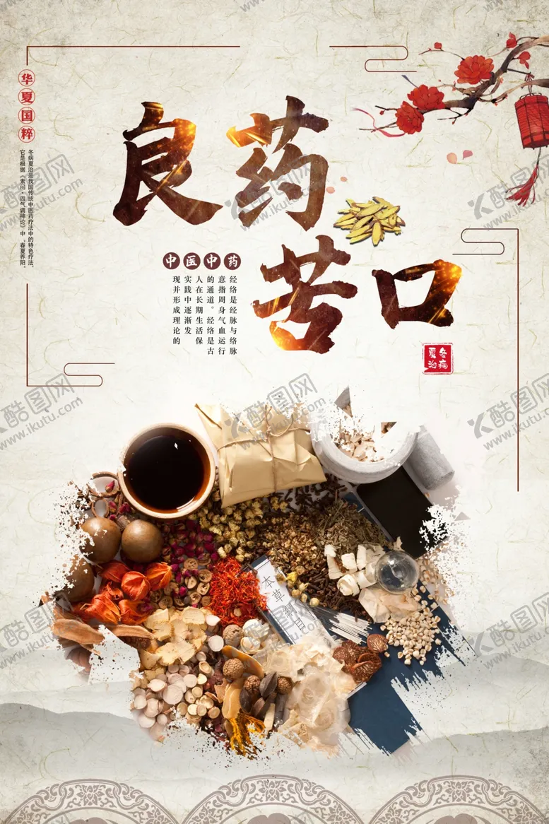 编号：36999604280004077247【酷图网】源文件下载-良药苦口中医海报