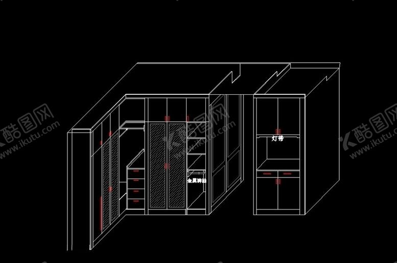 编号：58365010020655419976【酷图网】源文件下载-门市样品转角衣柜设计方案