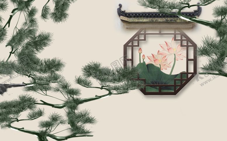 编号：34089309270757441769【酷图网】源文件下载-中式背景墙