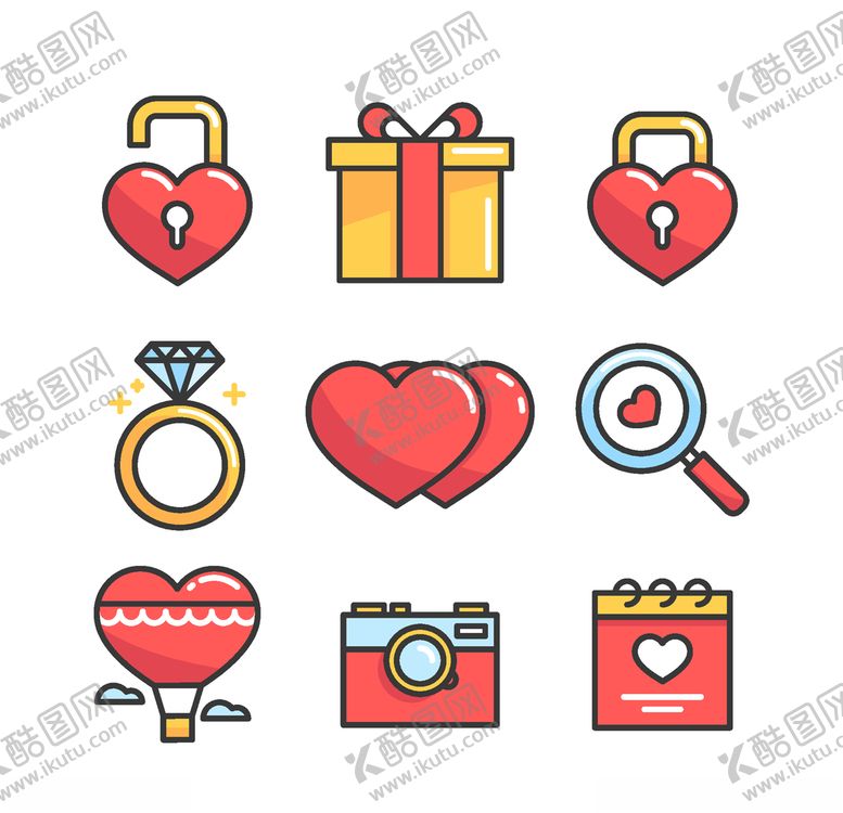 编号：16400110081359129699【酷图网】源文件下载-浪漫情人节元素