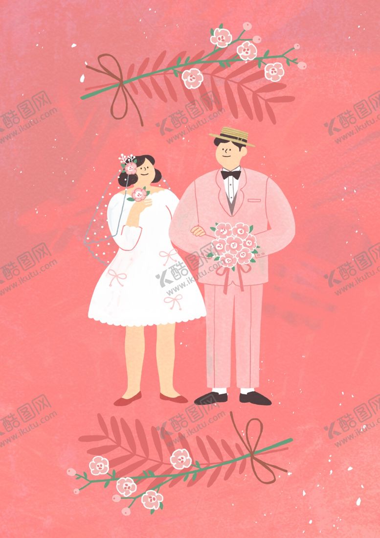 编号：55280609242120047033【酷图网】源文件下载-卡通结婚