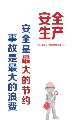 安全生产挂图安全第一3D小人