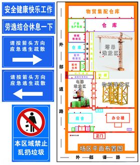 工地路线图安全提示与路线指引