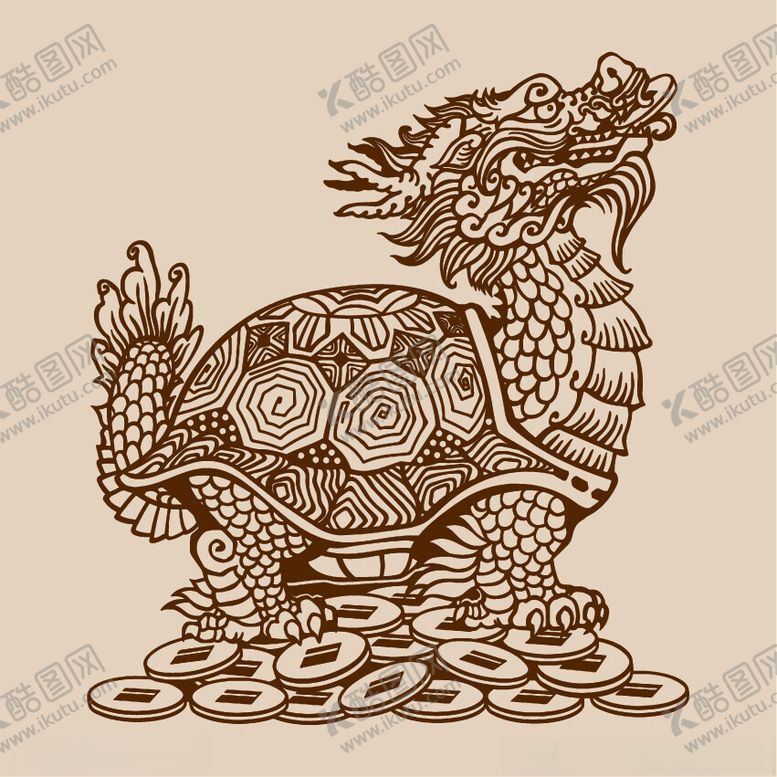 编号：62387102061119488251【酷图网】源文件下载-手绘版画玄武