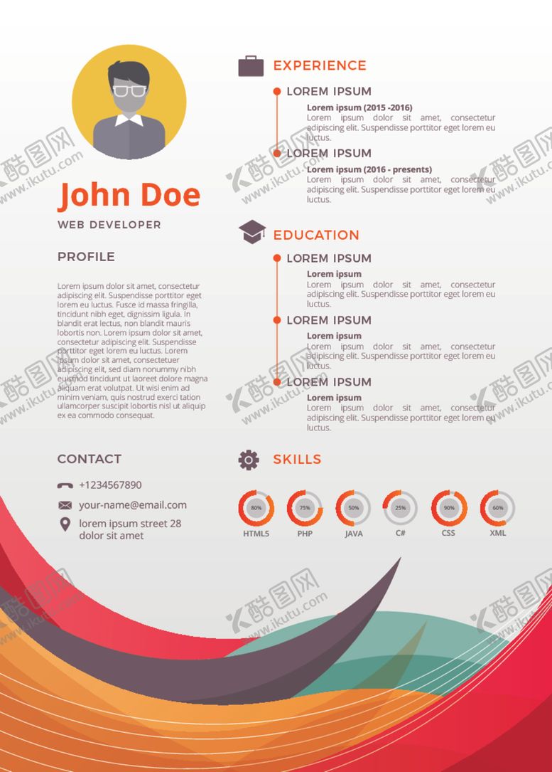 编号：40350809200655569113【酷图网】源文件下载-简历模板