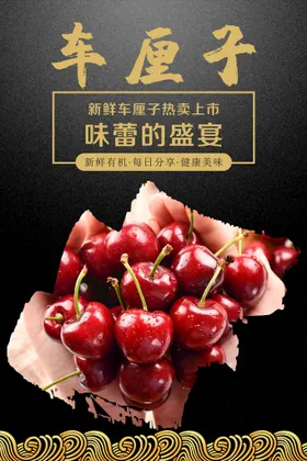 车厘子海报设计X展架展架