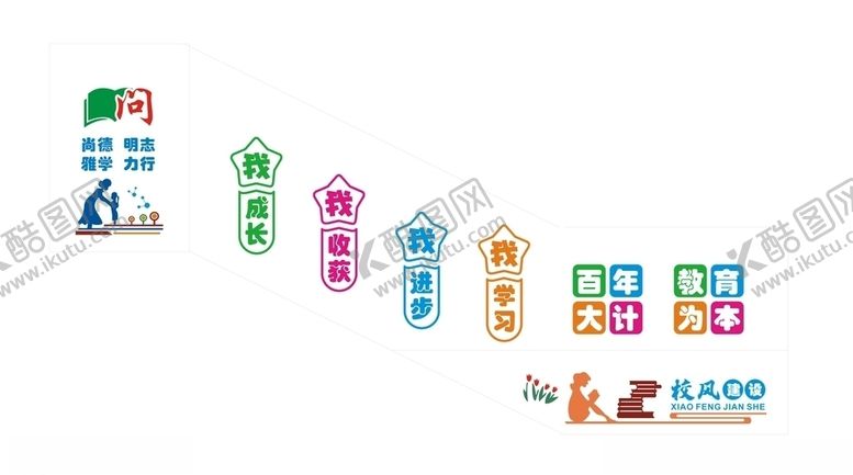 编号：80841209230357197371【酷图网】源文件下载-校园文化墙系列之校风建设