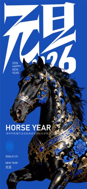 马年元旦新年海报