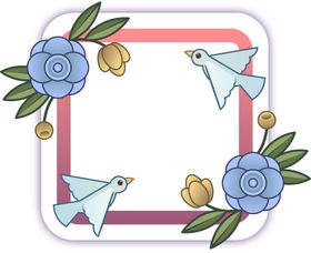 花朵标签免抠图png边框环留言框题栏