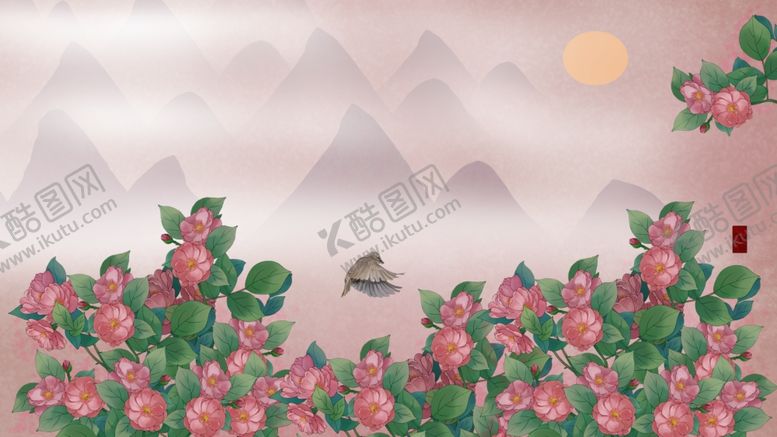 编号：58625709222107434048【酷图网】源文件下载-古典手绘花鸟插花