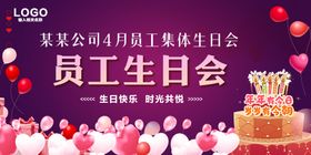 生日快乐晚会背景板公司展板