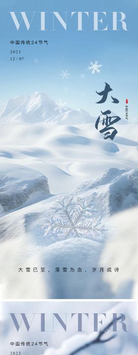 大雪节气海报二十四花景