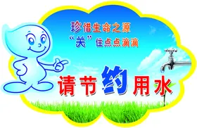 节约用水食堂提示牌爱惜源温馨提示
