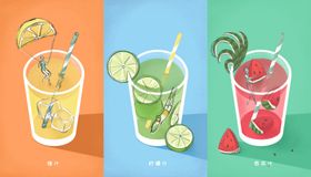 夏至海报背面素材