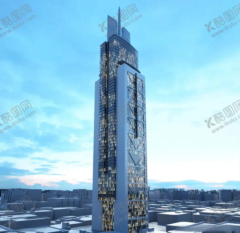 编号：75310703131734403288【酷图网】源文件下载-C4D模型大夏大楼建筑摩天大夏