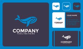 鲸鱼主题企业品牌标识设计