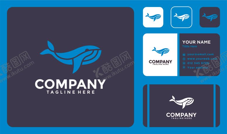 编号：30448404051054139043【酷图网】源文件下载-鲸鱼主题企业品牌标识设计