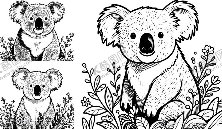 编号：89252407021523056376【酷图网】源文件下载-考拉插画图案