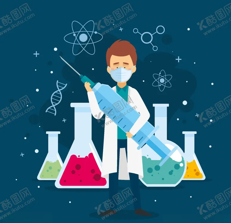 编号：92245906252317136596【酷图网】源文件下载-矢量卡通科学实验人物