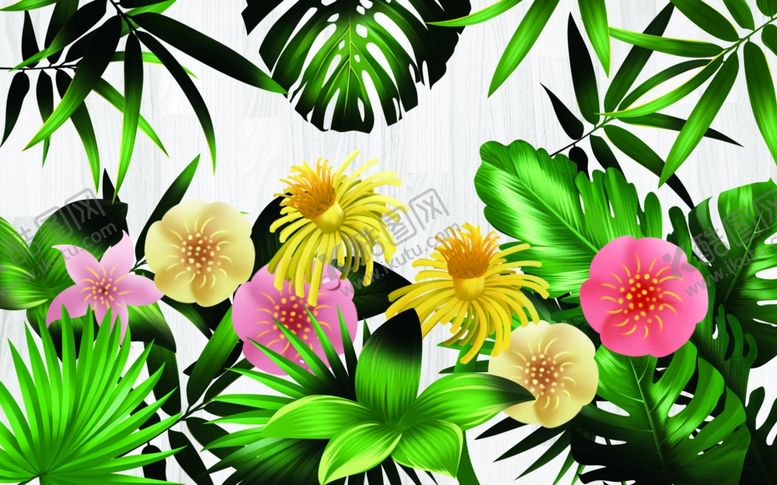 编号：83738210111244252372【酷图网】源文件下载-植物花卉电视背景墙