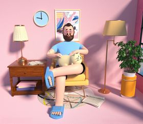 C4D模型卡通人男小清新公仔休闲