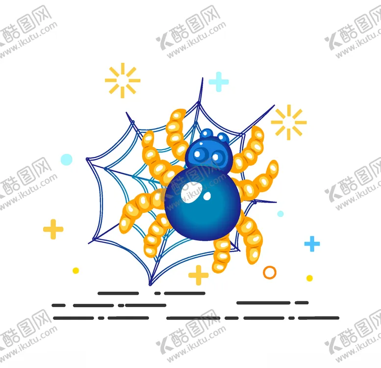 编号：80099405040451539029【酷图网】源文件下载-卡通蜘蛛网上的蜘蛛插画