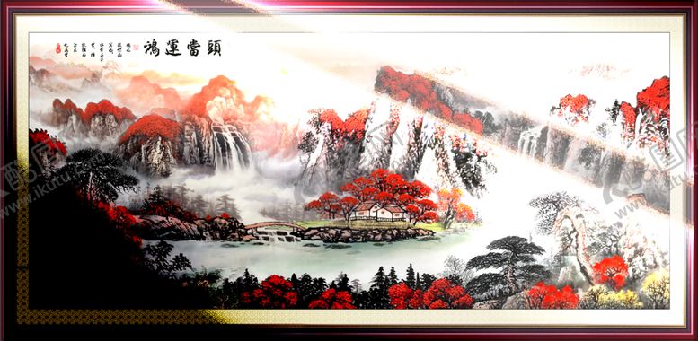 编号：94585501210408581866【酷图网】源文件下载-鸿运当头装饰画无框画