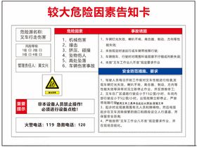 较大危险因素告知卡