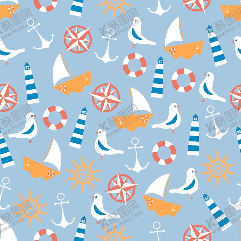 编号：46633410080514353508【酷图网】源文件下载-海洋主题底纹卡通图案