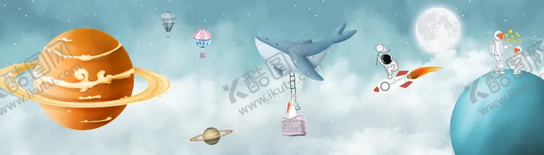 编号：36894109270543475294【酷图网】源文件下载-儿童卡通星空装饰画
