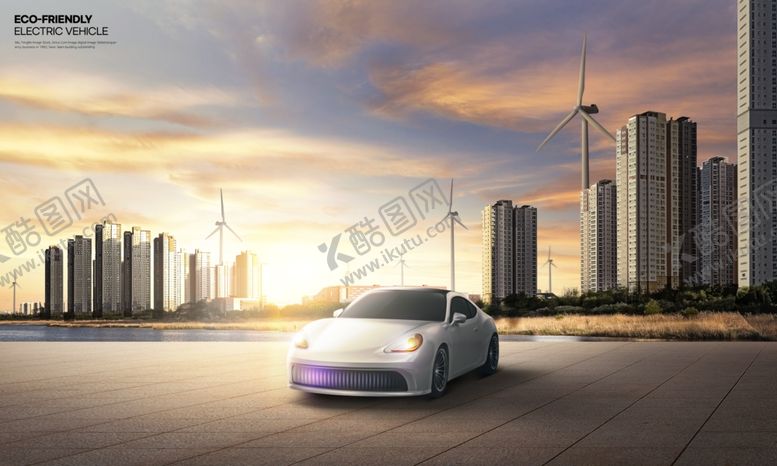 编号：60183011010555515516【酷图网】源文件下载-都市夕阳下的炫酷轿车