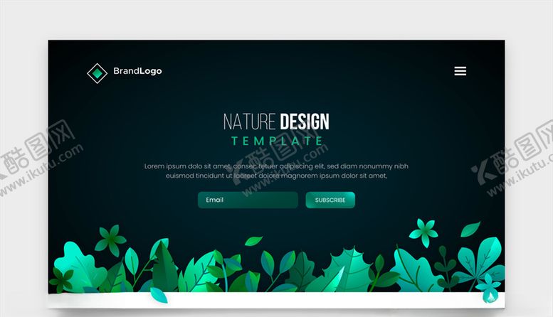 编号：59083710082025223705【酷图网】源文件下载-绿色树叶网站登陆页