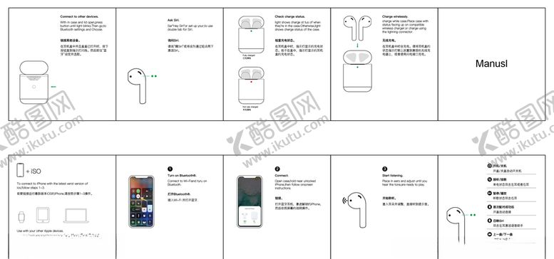 编号：96058205121300042554【酷图网】源文件下载-TWS蓝牙耳机说明书