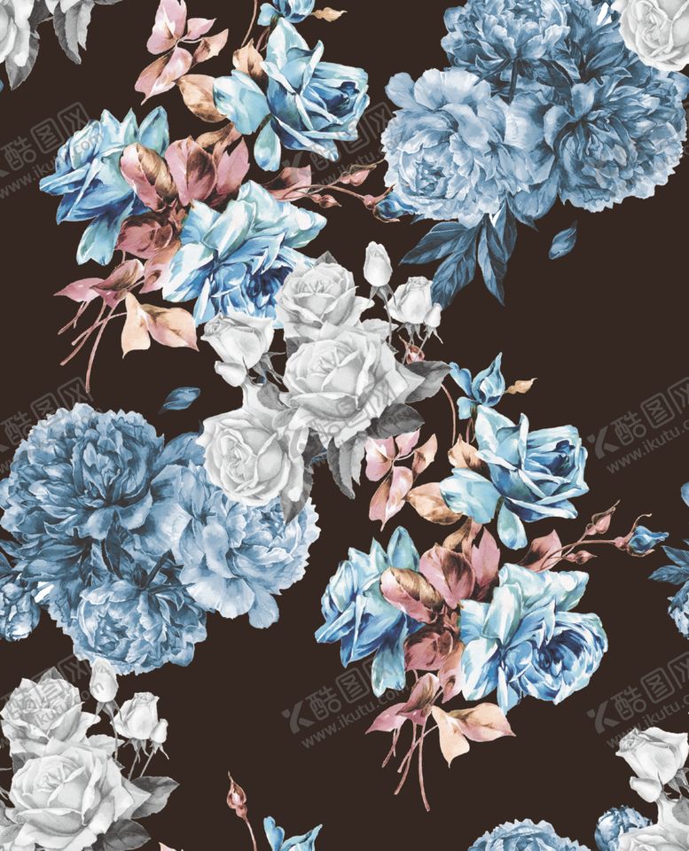 编号：90287304160825026292【酷图网】源文件下载-大牌玫瑰花小碎花数码印花
