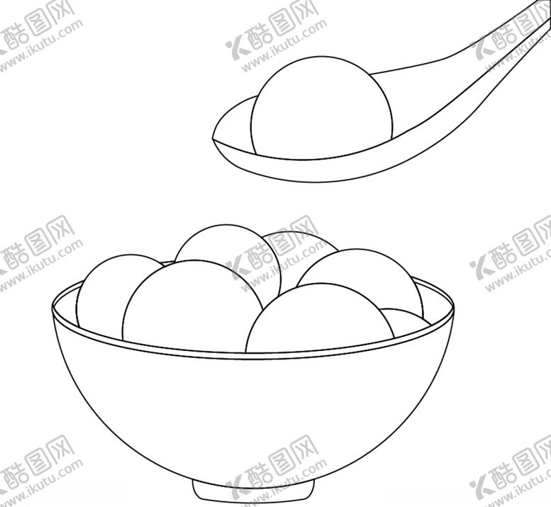 编号：66295010070825199874【酷图网】源文件下载-汤圆简笔画