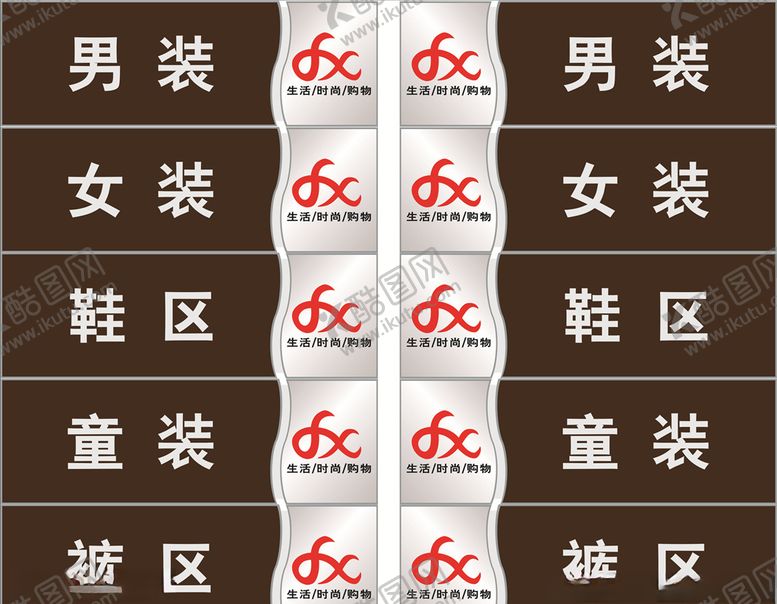 编号：63970209170540588451【酷图网】源文件下载-商场分区牌形象