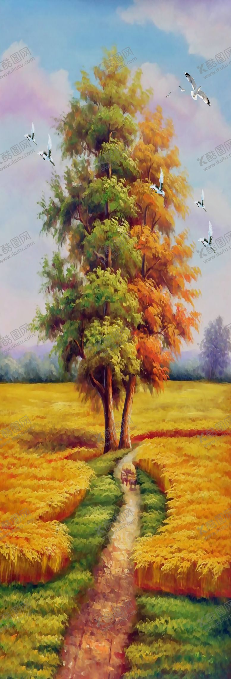 编号：88539209171249447911【酷图网】源文件下载-油画树