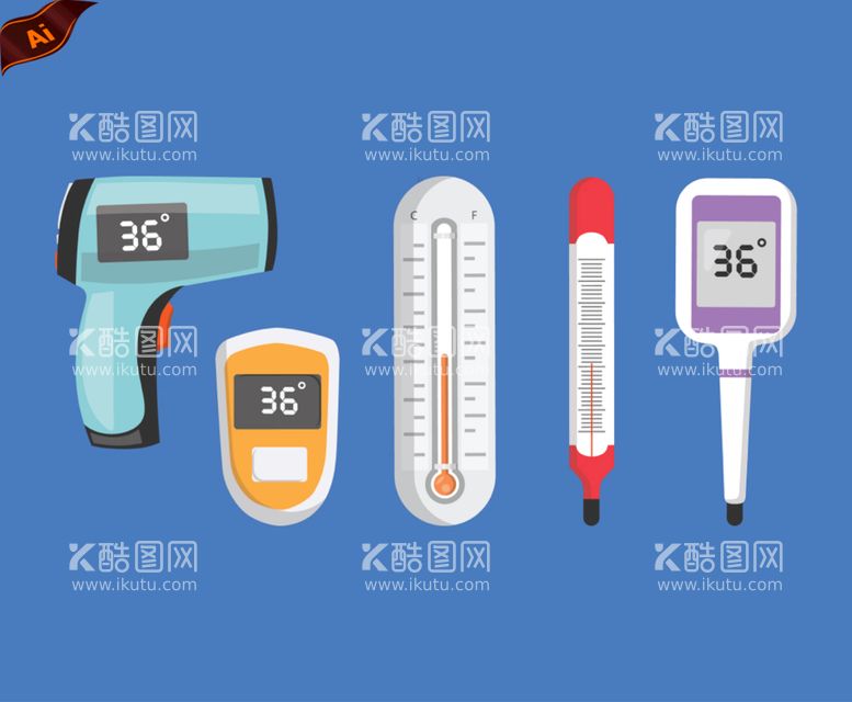 编号：81477911221250208304【酷图网】源文件下载-温度计插画