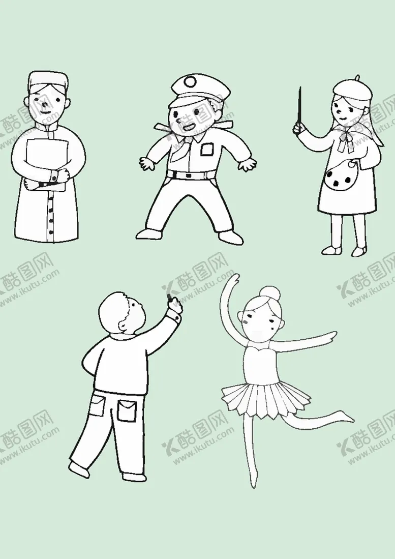 编号：44980901121334204007【酷图网】源文件下载-简笔画人物