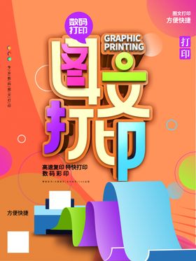 原创简约风数码图文打印宣传海报