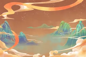 中国风山水背景