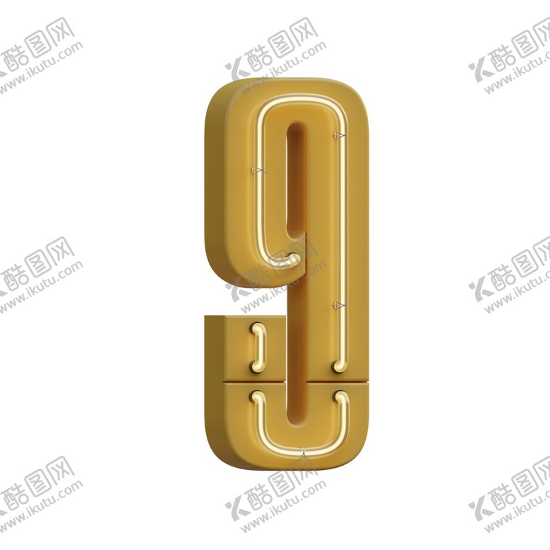 编号：62415806142313408129【酷图网】源文件下载-高清立体灯管数字元素